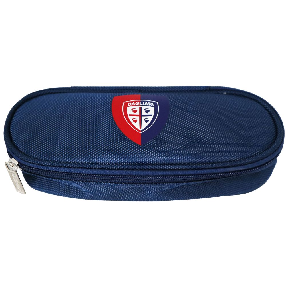 BAULETTO POLIESTERE ORGANIZZATO CAGLIARI BLU CON STEMMA. CM 21X10X8