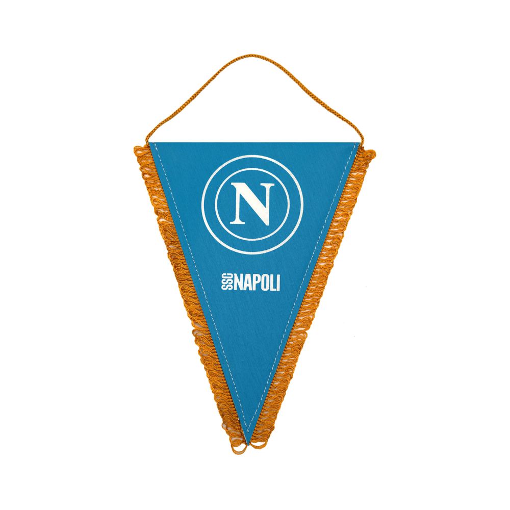 GAGLIARDETTO TRIANGOLARE 20X28 CM CELESTE CON LOGO BIANCO