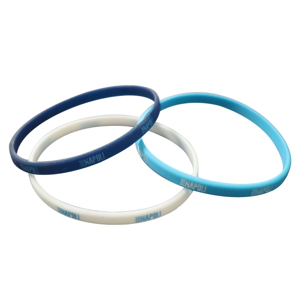 KIT 3 BRACCIALETTI PICCOLIIN SILICONE VARI COLORI CON SCRITTA SSC NAPO