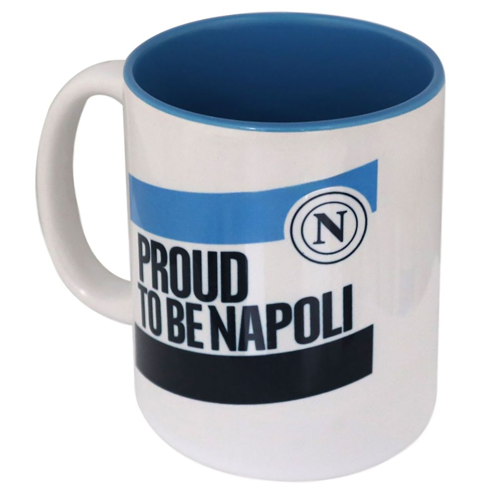 TAZZA IN CERAMICA INTERNO CELESTE SCRITTA PROUD TO BE NAPOLI