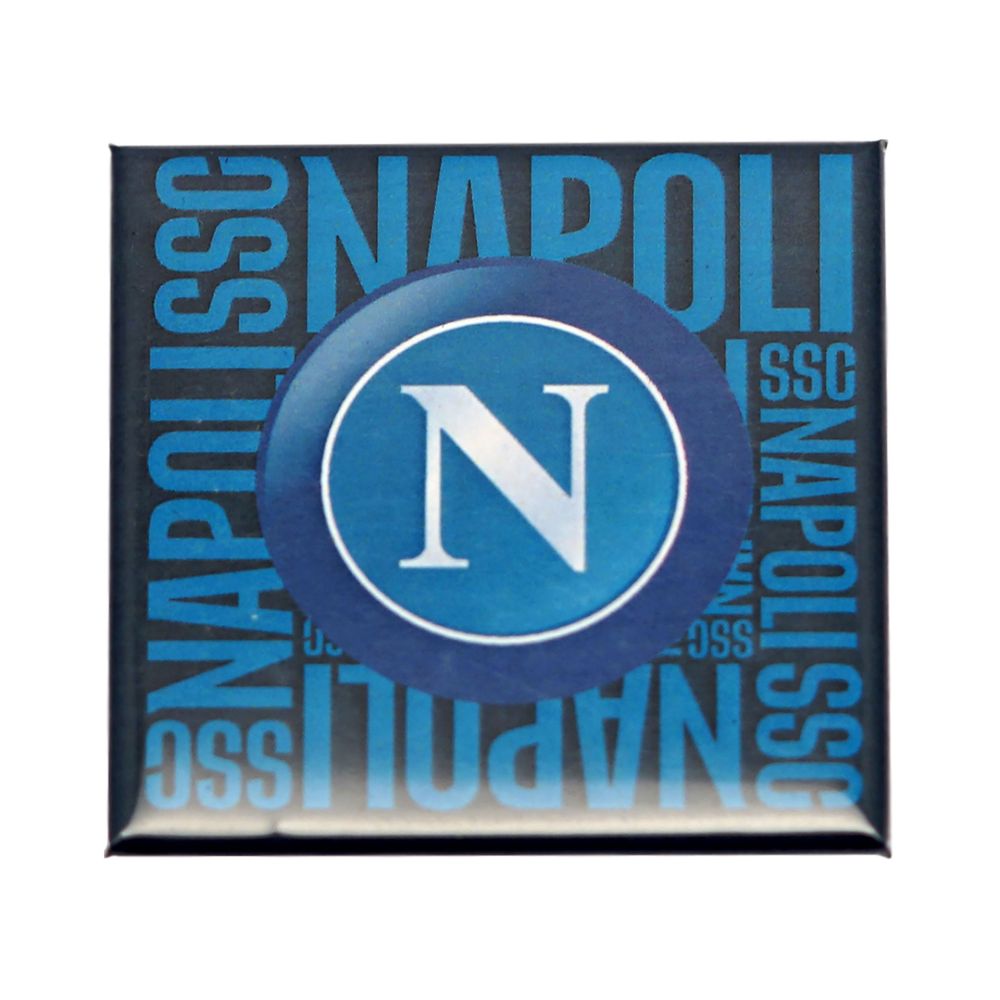 MAGNETE STAMPATO QUADRATO LOGO OLD CON SCRITTE CELESTI SU FONDO BLU