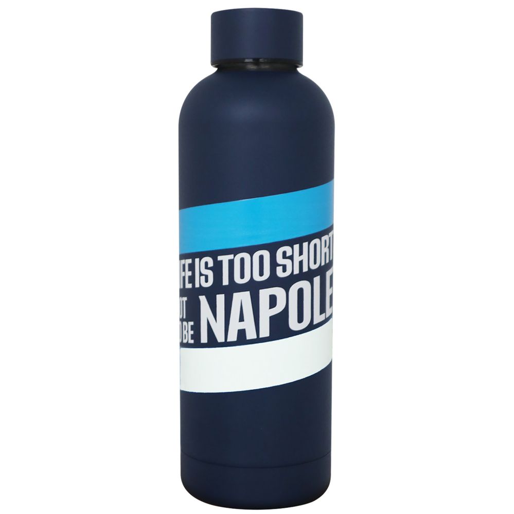 BORRACCIA TERMICA500 ML BLU SCURO CON STAMPA 360? LIFE IS TO SHORT NOT