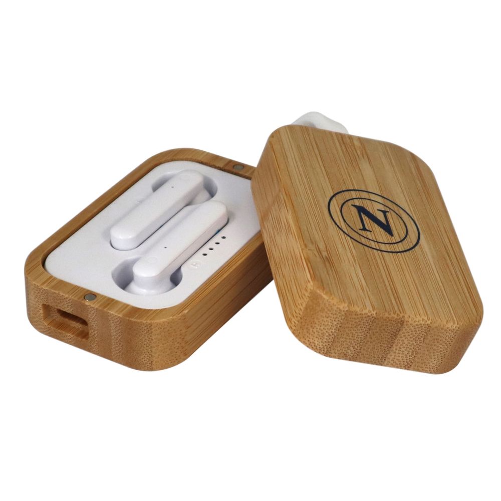 AURICOLARI ABSCUSTODIA INBAMBOO CONNESSIONE WIRELESS 5.0 LOGO NAPOLI