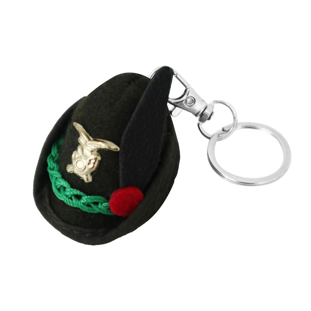 PORTACHIAVI CAPPELLO ALPINO IN FELTRO CON NAPPINA ROSSO