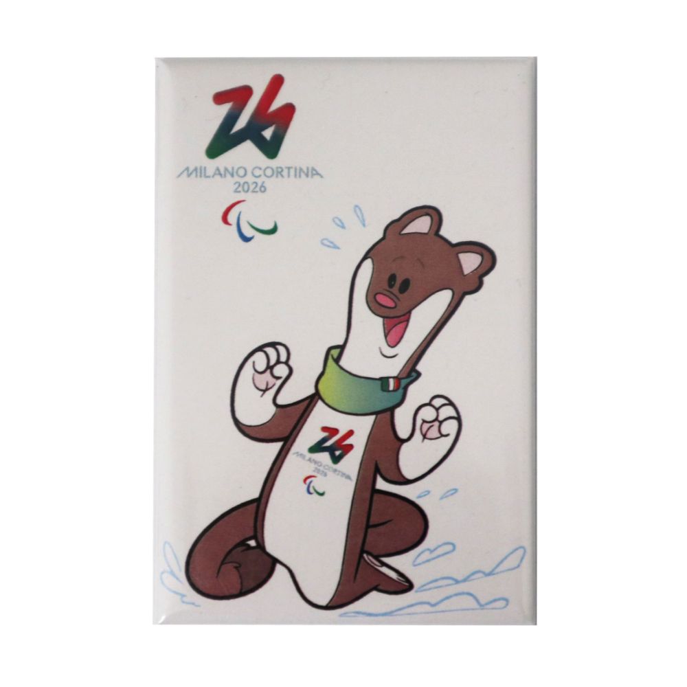 MAGNETE STAMPATO 78X53 MM PARALYMPIC MASCOT MILO COLORATO FONDO BIANCO
