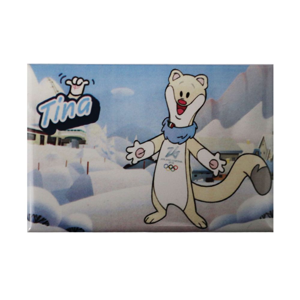 MAGNETE MASCOT TINA STAMPATO 78x53 MM - Olimpiadi Milano Cortina 2026