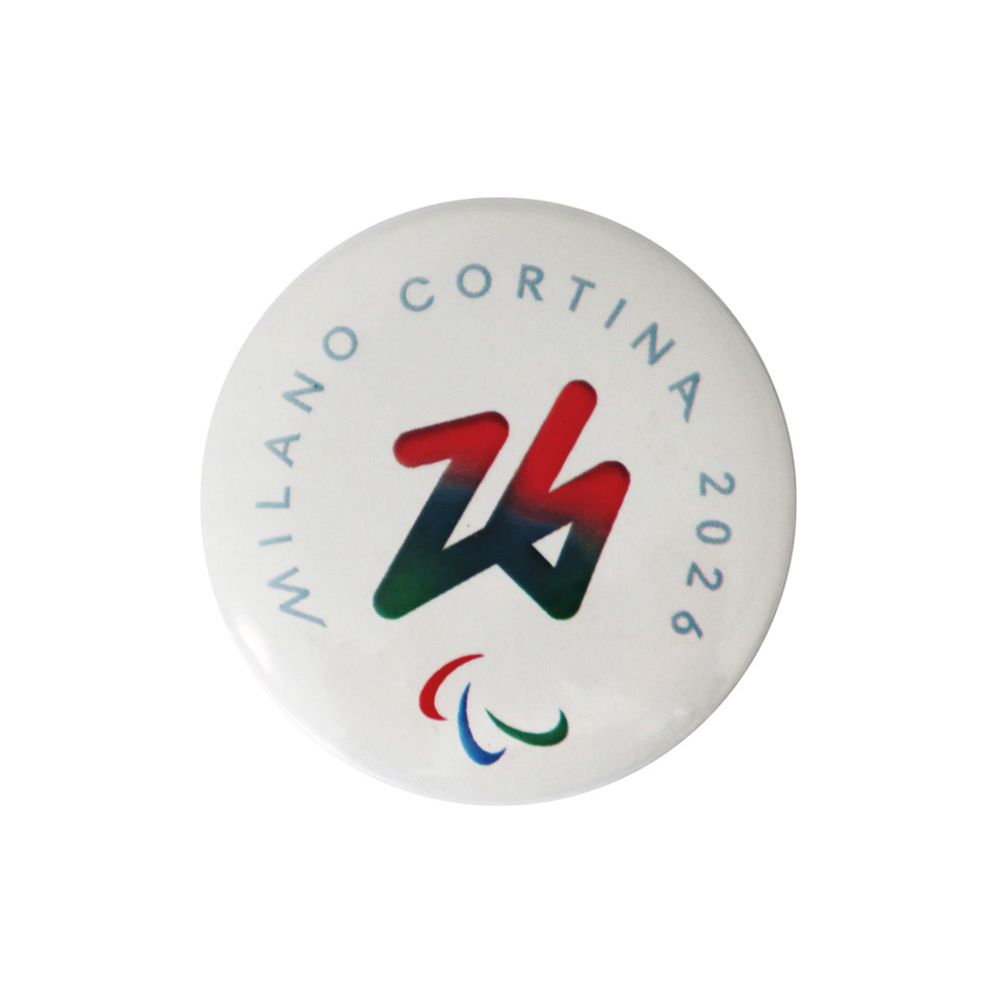 MAGNETE STAMPATO DIA 50 MM PARALYMPIC EMBLEMA COLORATO FONDO BIANCO