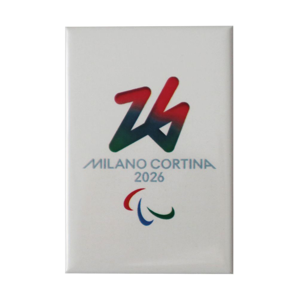 MAGNETE STAMPATO 78X53 MM PARALYMPIC EMBLEMA COLORATO FONDO BIANCO