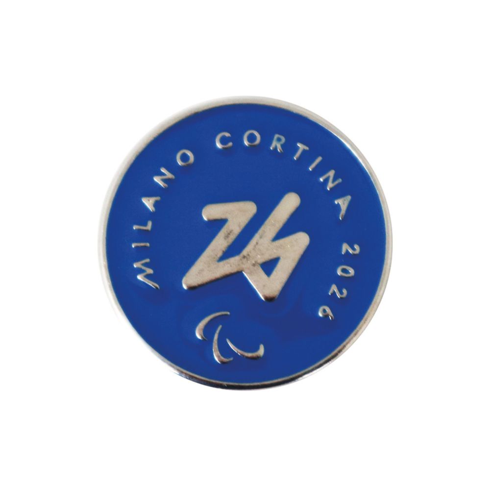 MAGNETE SMALTATO DIA 39 MM PARALYMPIC EMBLEMA MONOCROMATICO FONDO BLU