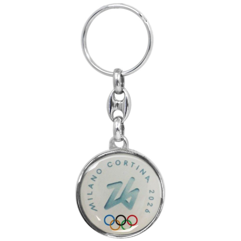 PORTACHIAVI METALLO TONDO STAMPATO - Olimpiadi Milano Cortina 2026