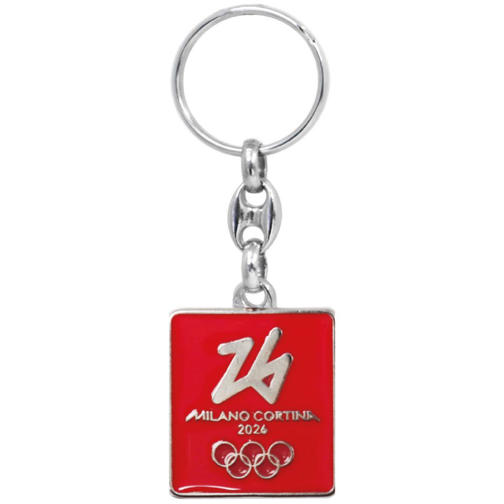 PORTACHIAVI SMALTATO ROSSO RETTANGOLARE - Olimpiadi Milano Cortina 2026