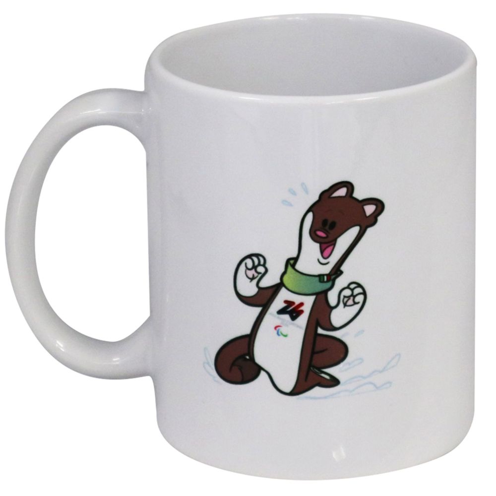 TAZZA MUG CERAMICA DIA 8 CM PARALYMPIC MASCOT MILO COLORATO FONDO BIANCO