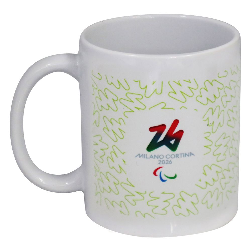 TAZZA MUG CERAMICA DIA 8 CM PARALYMPIC EMBLEMA COLORATO FONDO SIGN