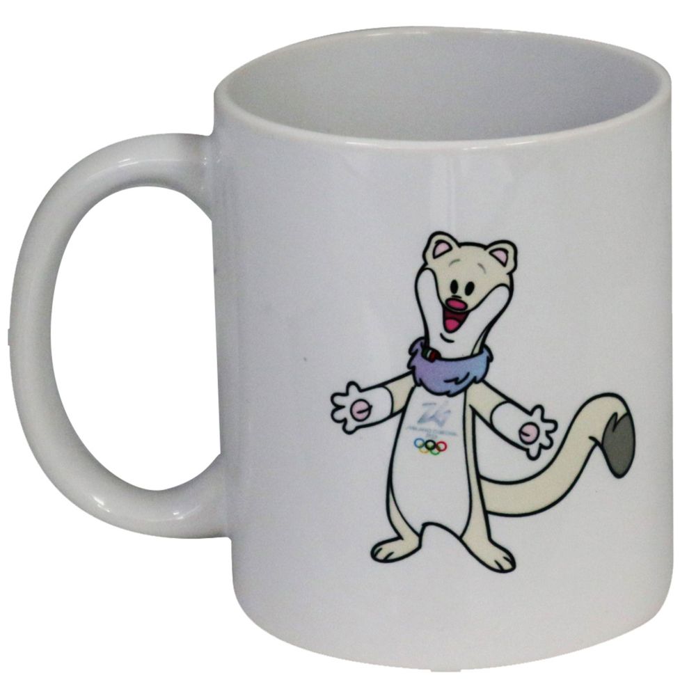 TAZZA MUG CERAMICA DIA 8 CM OLYMPIC MASCOT TINA COLORATO FONDO BIANCO