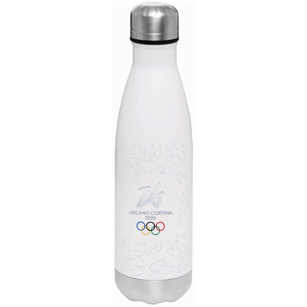 BORRACCIA TERMICA BIANCA 500 ML OLYMPIC EMBLEMA COLORATO SIGN