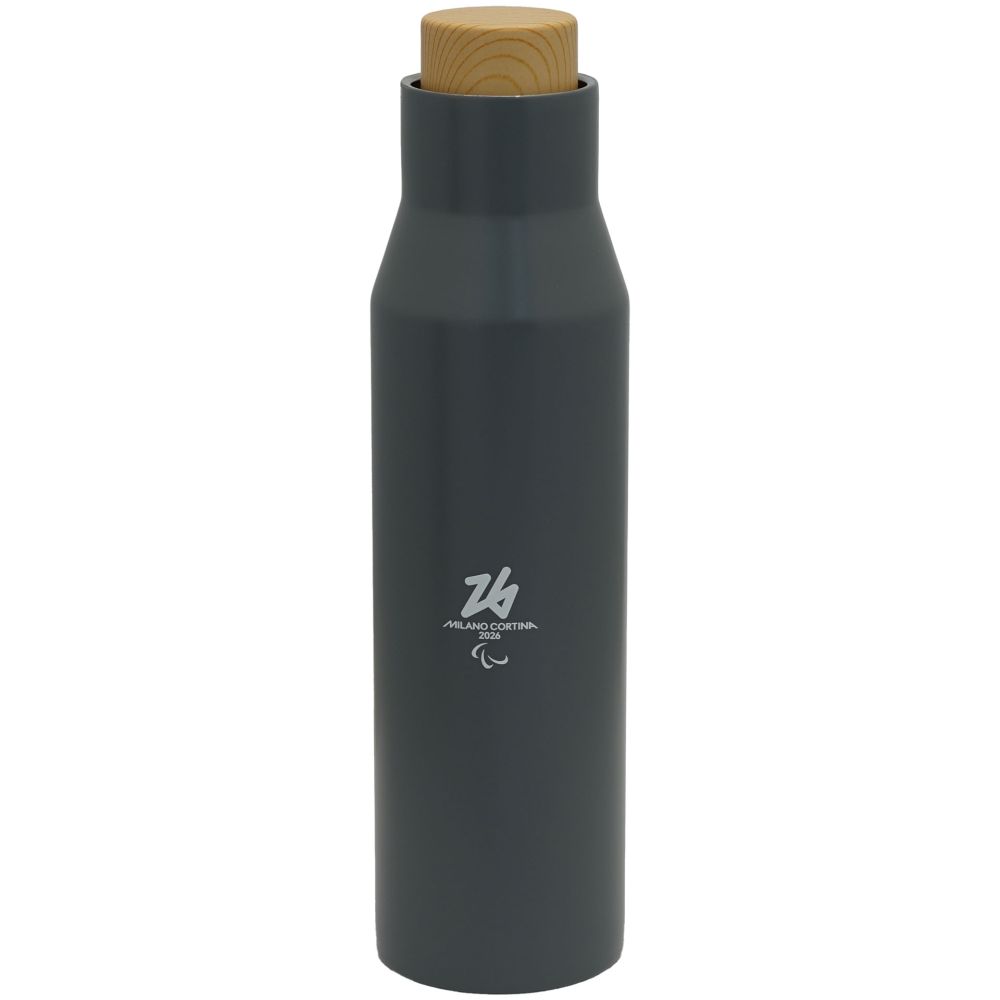 BORRACCIA TERMICA NERA TAPPO EFFETTO BAMBU' 500 ML PARALYMPIC EMBLEMA LO