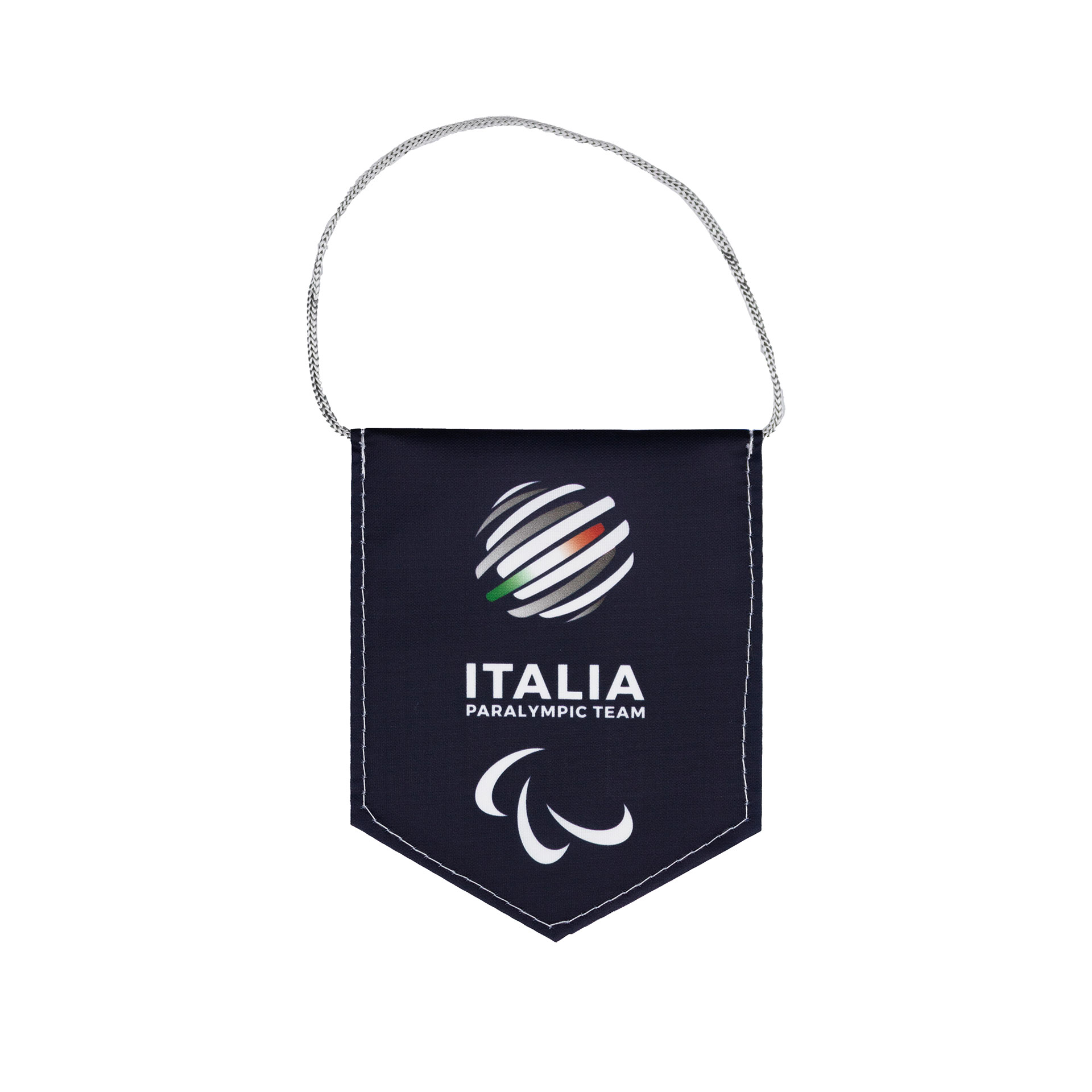 GAGLIARDETTO PENTAGONALE MIS. 9X11 BIFACCIALE BLU/AZZURRA PARALYMPIC+ITA