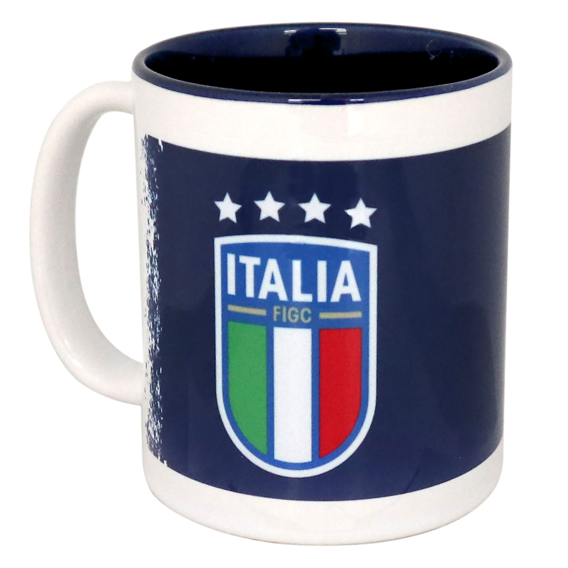 MUG IN CERAMICA CON INTERNO COLORATO BLU 4 STELLE FIGC