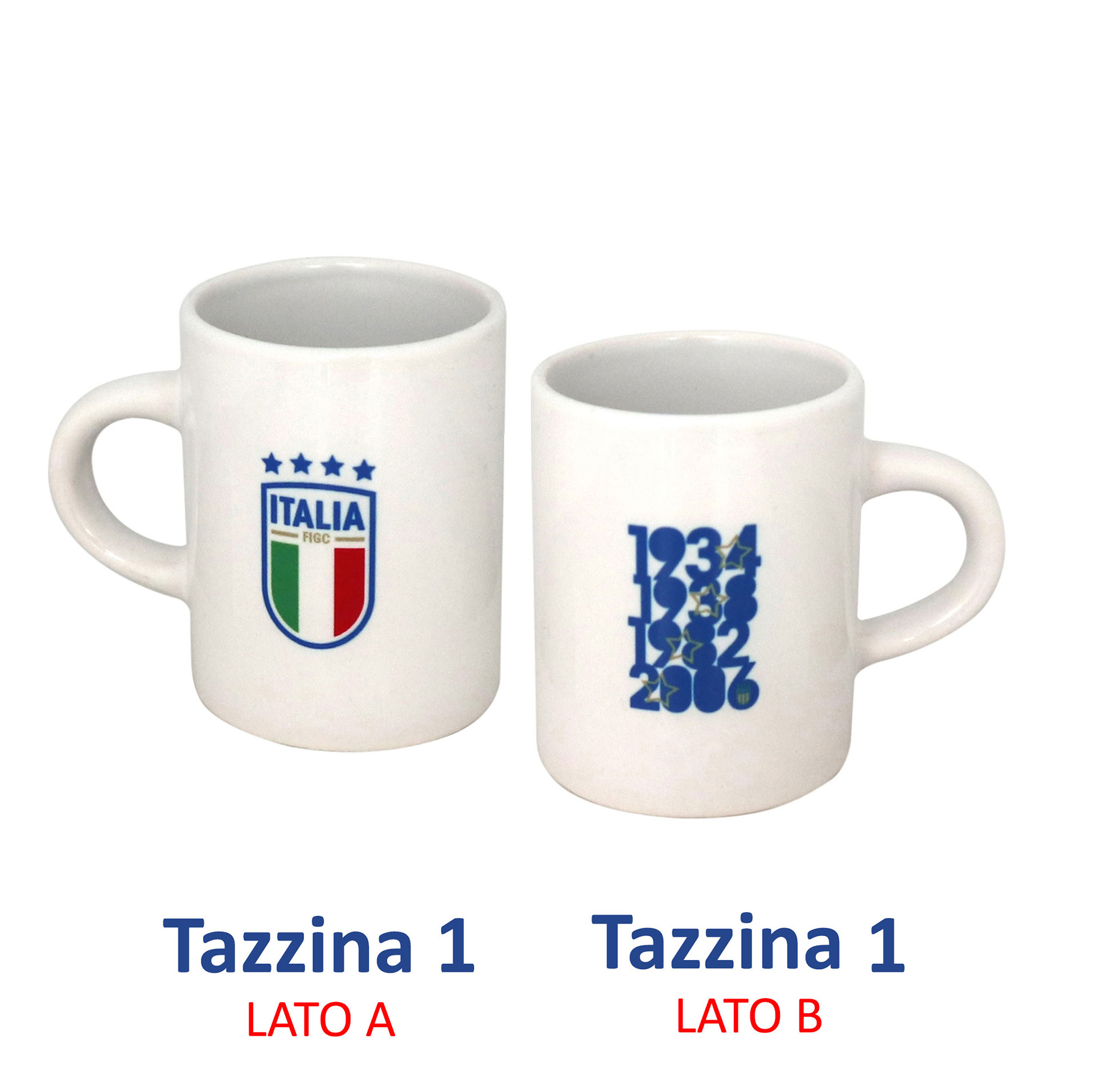 SET DUE TAZZINE IN CERAMICA FIGC STAMPA FRONTE RETRO