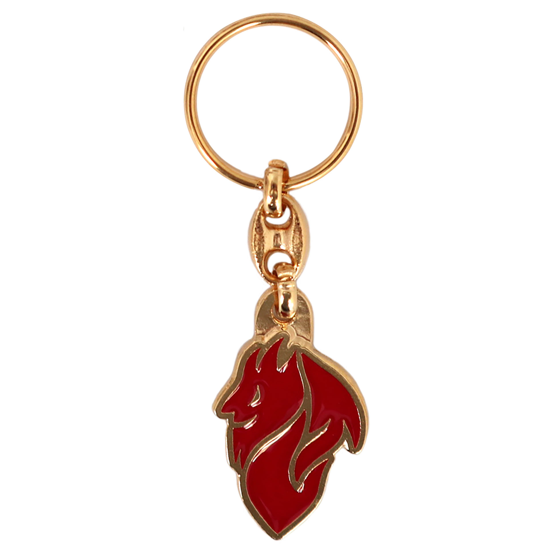 PORTACHIAVI DIAVOLETTO IN METALLO DORATO SMALTATO A 1 COLORE ROSSO