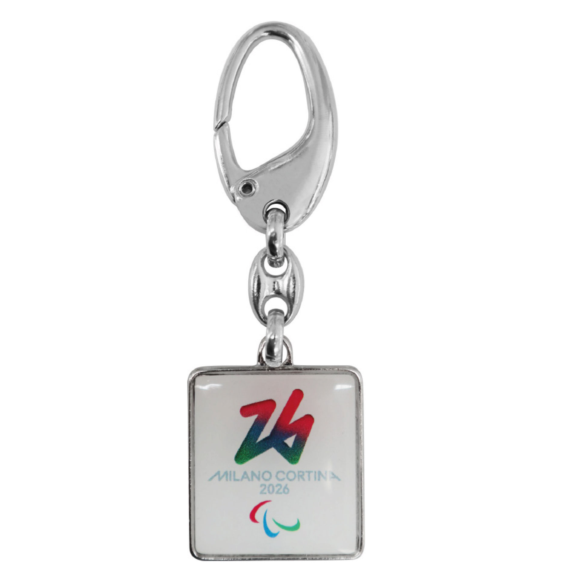 PORTACHIAVI METALLO RETTANGOLARE STAMPATO PARALYMPIC EMBLEMA COLORATO FO
