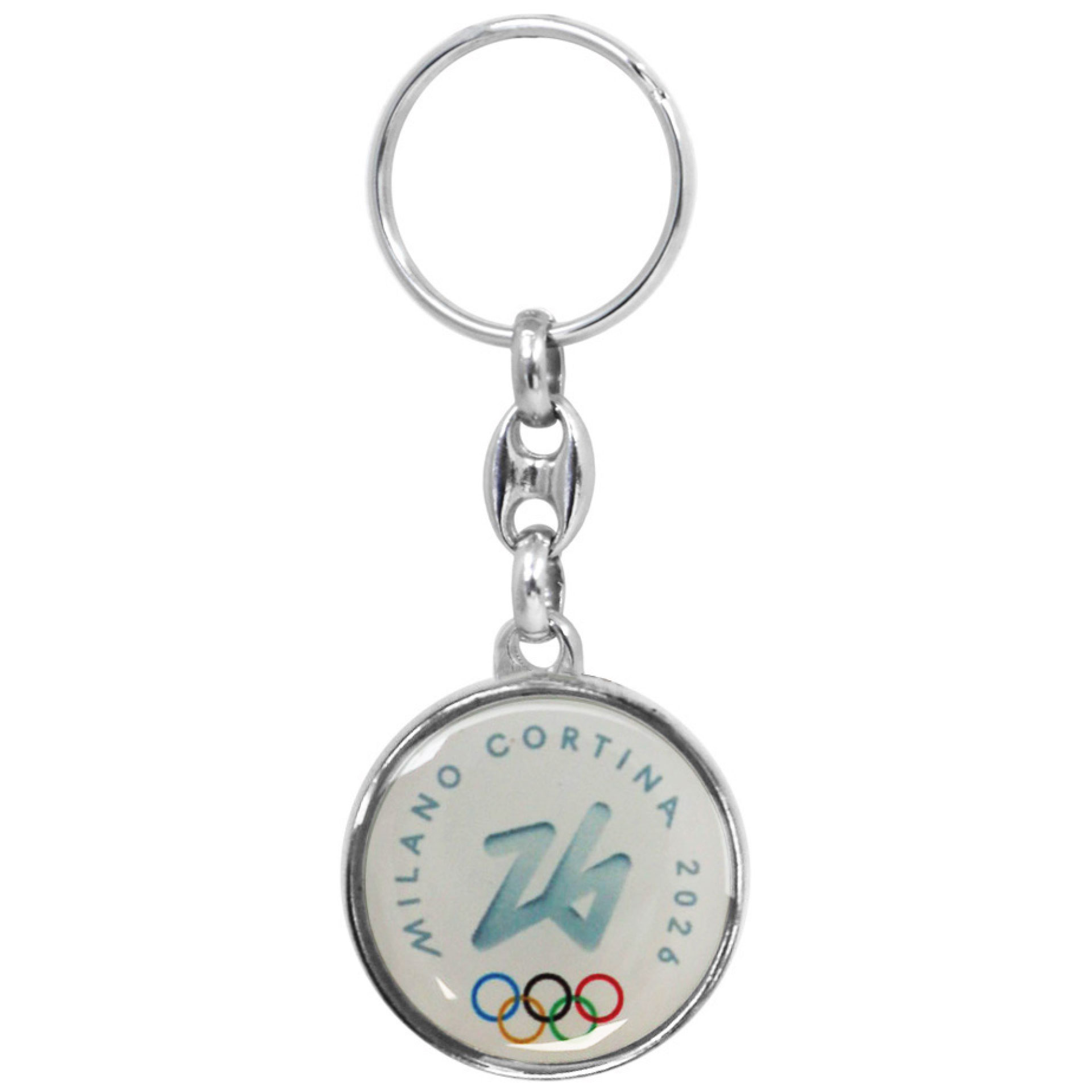 PORTACHIAVI METALLO TONDO STAMPATO - Olimpiadi Milano Cortina 2026