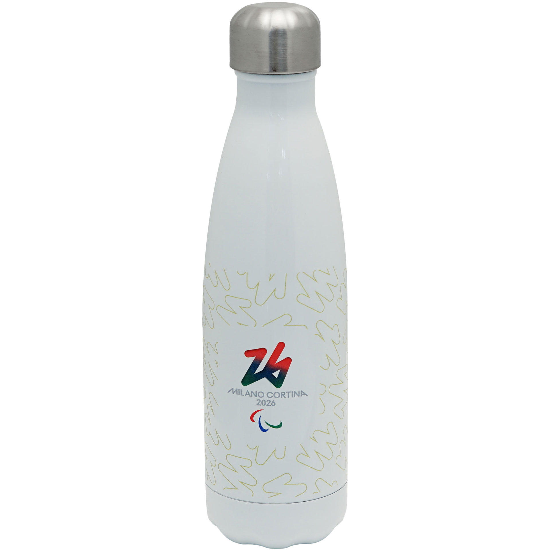 BORRACCIA TERMICA BIANCA 500 ML PARALYMPIC EMBLEMA COLORATO SIGN
