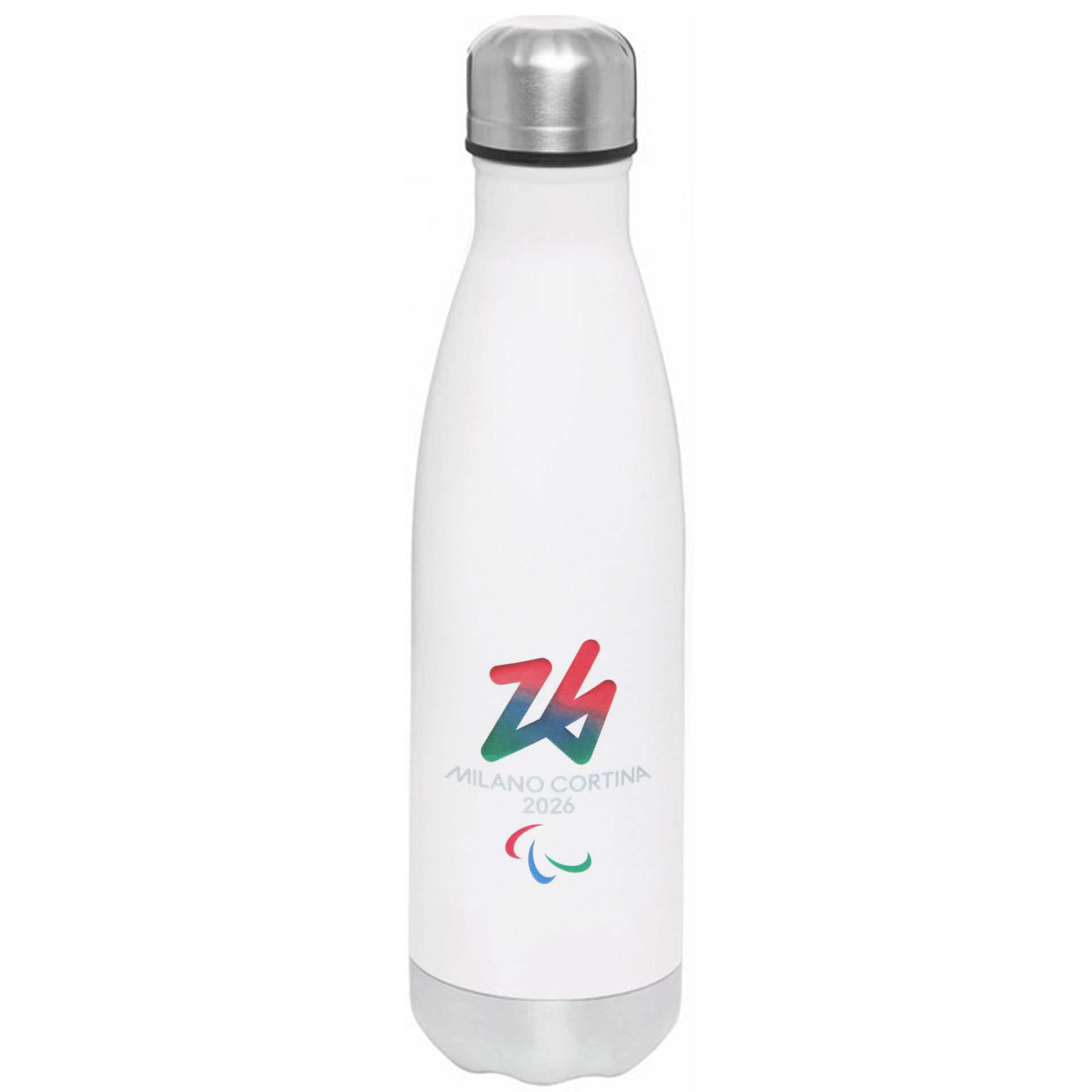 BORRACCIA TERMICA BIANCA 500 ML PARALYMPIC EMBLEMA COLORATO YOUNG, RESIL